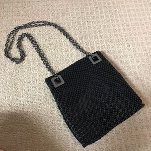 Beaded Black bag with Adjustable Chain